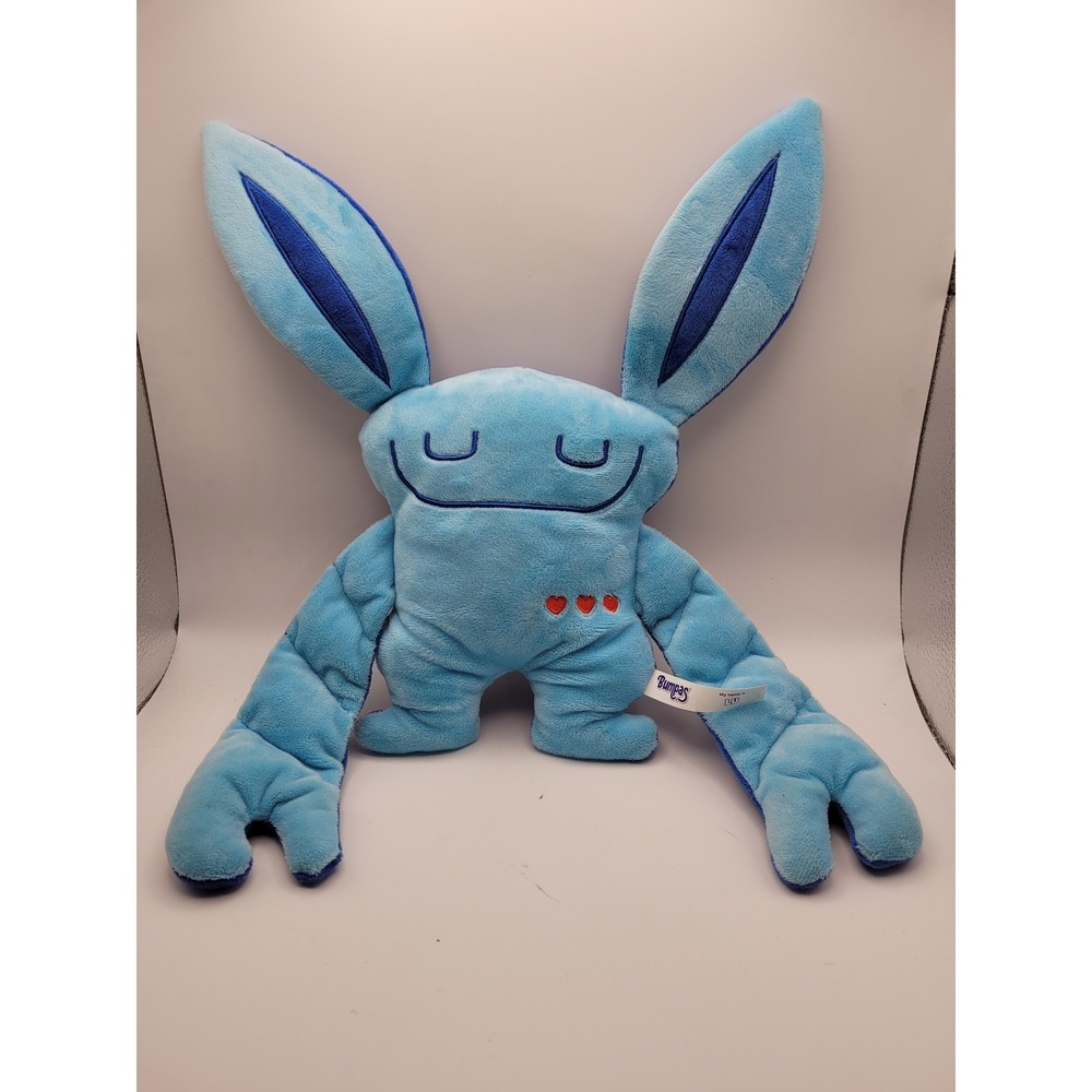 Bumpas Lu Weighted Plush Toy Blue 11in Sensory Reversible Huggable